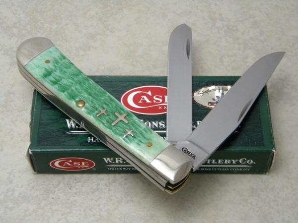 Case XX USA 2009 Emerald Green Bone 6254 SS Trapper Knife in Box Case XX USA 2009 Emerald Green Bone 6254 SS Trapper Knife in Box