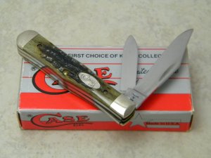 Case XX SS USA 3 Dot (1987) Green Bone G6225 1/2 Coke Bottle Knife in Box
