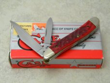 Case XX USA 5 Dot (1995) Dark Red Bone DR6220 SS Peanut Knife in Box