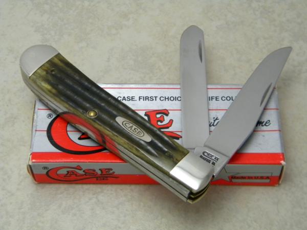 Case XX Bradford PA USA MCMXCIV 1994 Second Cut Green Bone GSC6254 SS Trapper Knife in Box Case XX Bradford PA USA MCMXCIV 1994 Second Cut Green Bone GSC6254 SS Trapper Knife in Box