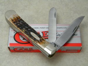 Case XX SS USA 1 Dot (1989) Pretty Bone 6254 SS Trapper Knife in Box