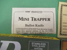 Remington 1991 Silver Bullet Brown Bone Mini Trapper Pattern # R1178 Remington 1991 Silver Bullet Brown Bone Mini Trapper Pattern # R1178