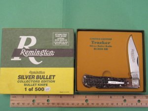 Remington Silver Bullet Brown Bone Scrolled Bolsters Tracker Pattern # R1306SB
