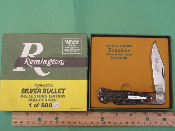 Remington Silver Bullet Brown Bone Scrolled Bolsters Tracker Pattern # R1306SB