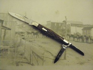 Schatt & Morgan, Keystone Series X, Woodland Root Beer bone  Whittler, #043176: 2000