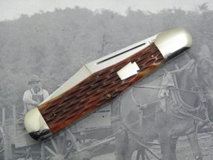 Schatt & Morgan, Keystone Series I, Peach Seed Bone Jumbo Folding Hunter, #041983: 1991