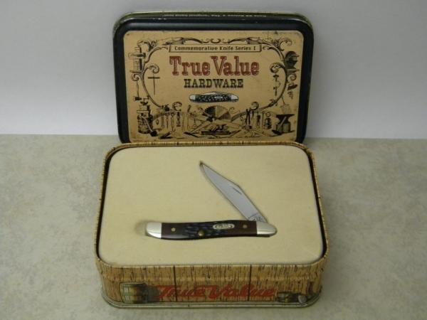 Case XX USA 1996 Delrin 6120 SS True Value Hardware Commemorative Peanut Knife in Tin Box Case XX USA 1996 Delrin 6120 SS True Value Hardware Commemorative Peanut Knife in Tin Box