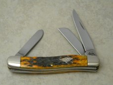 Case XX USA 2003 Autumn Bone 6318 SS Stockman Knife in Tin Box