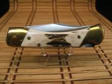 SCHRADE+ USA NOS VINTAGE 2004 HEAVY STAG HORN 100 YEAR 1904-2004 LOCK BACK POCKET KNIFE & FELT CASE SCHRADE+ USA NOS VINTAGE 2004 HEAVY STAG HORN 100 YEAR 1904-2004 LOCK BACK POCKET KNIFE & FELT CASE