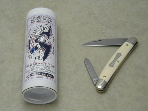 Tidioute Cutlery USA GEC 620220 Unicorn Ivory Acrylic Congress Knife in Tube