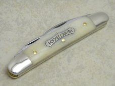 Tidioute Cutlery USA GEC 620320 Smooth White Bone Pocket Carver Congress Whittler Knife in Tube