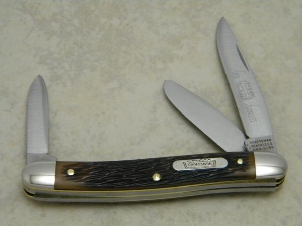 Craftsman Stainless USA (Schrade Made) 9505 Delrin Razor Blade Super Stainless Stockman Knife Craftsman Stainless USA (Schrade Made) 9505 Delrin Razor Blade Super Stainless Stockman Knife
