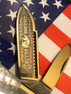 Vintage Bulldog Brand 2 Blade Gunstock Knife w/ Flashy Mother of Pearl Handles +Laser Etching Vintage Bulldog Brand 2 Blade Gunstock Knife w/ Flashy Mother of Pearl Handles +Laser Etching