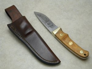 Schrade + USA LTD. Maple Wood Hunting Heritage Collection Fixed Blade Sheath Knife
