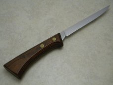 Western Stainless USA S-W766 Wood Filet Fixed Blade Knife & Leather Sheath
