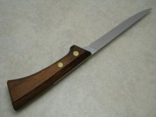 Western Stainless USA S-W766 Wood Filet Fixed Blade Knife & Leather Sheath