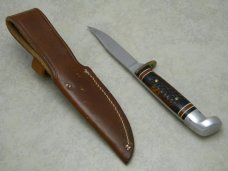 Western USA 628 I Jigged Delrin Bird & Trout Fixed Blade Sheath Knife c.1985