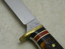 Western USA 628 I Jigged Delrin Bird & Trout Fixed Blade Sheath Knife c.1985