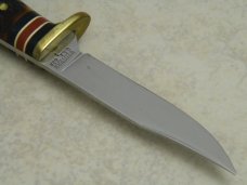 Western USA 628 I Jigged Delrin Bird & Trout Fixed Blade Sheath Knife c.1985