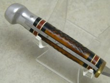 Western USA 628 I Jigged Delrin Bird & Trout Fixed Blade Sheath Knife c.1985