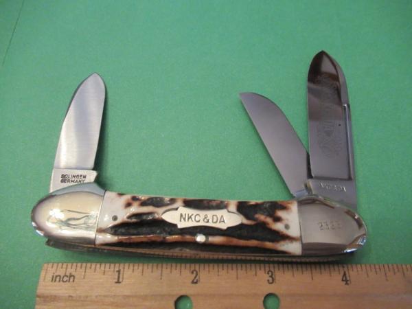 Kissing Crane Stag Handle Gun Boat Whittler For NKCA 