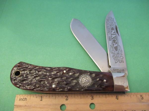 Camillus 1988 Jumbo Brown Bone Large Trapper  NKCA