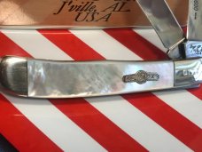 Bear & Son Custom Heritage Special Build Knife w Genuine Fiery Mother of Pearl Handles +Orig Tin Bear & Son Custom Heritage Special Build Knife w Genuine Fiery Mother of Pearl Handles +Orig Tin