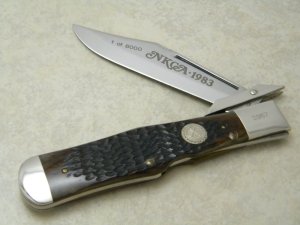 Case XX SS USA 1983 Bone C61050L Coke Bottle Swing Guard Lockback NKCA Club Knife