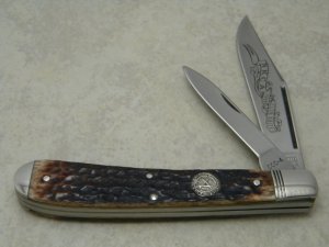 Camillus New York USA Bone CCC-4 Jumbo Banana Trapper - 1998 NKCA Club Knife