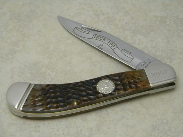 Case XX USA Bradford PA USA 1991 NKCA Club Knife Bone Saddle Horn