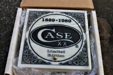 CASE XX 1989 MASTODON IVORY TRAPPER WITH DAMASCUS & STEEL BLADE NICE MARBLE DISPLAY BOX