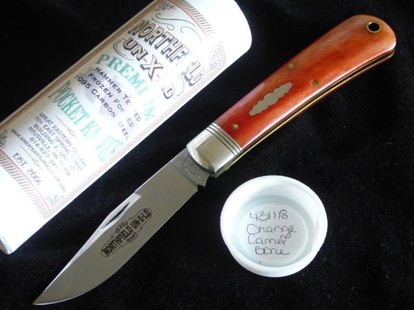 Great Eastern Northfield Oregon Trapper.Orange Camel Bone ..Super beauty.! Great Eastern Northfield Oregon Trapper.Orange Camel Bone ..Super beauty.!