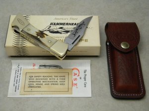 Case XX SS USA 9 Dot (1981) Stag 5159 LSSP Hammerhead Lockback Knife & Pouch in Box