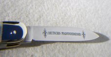 NOS RARE OLDER KNIFE WITH NAIL NICK,  HUBERTUS BOY SCOUT 11CM STAG SPRINGER LEVERLOCK WITH SAWBLADE 