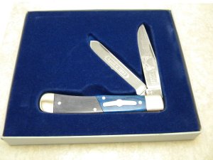 Boker Solingen Germany Bone Great Battles Civil War Final Campaign Two Tone Trapper Knife in Box