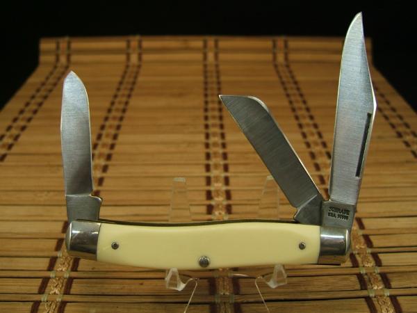 SCHRADE USA SC505 BLANK SCRIMSHAW HIGH CARBON STEEL SR. STOCKMAN MINT POCKET KNIFE & MAKERS TAG NEW SCHRADE USA SC505 BLANK SCRIMSHAW HIGH CARBON STEEL SR. STOCKMAN MINT POCKET KNIFE & MAKERS TAG NEW
