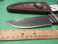 Custom Randy Lee Gentleman's Bowie  Stag ,Damascus 