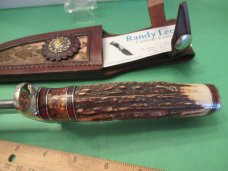 Custom Randy Lee Gentleman's Bowie  Stag ,Damascus 
