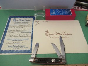 Queen Cutlery Red Elk Stockman 1 of 2  Pattern # 9 