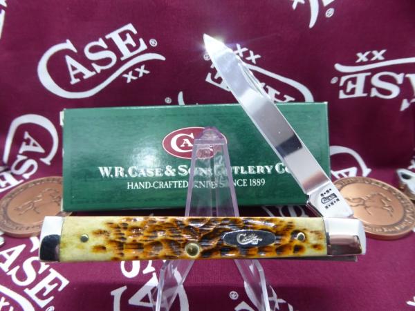 6185 Case Doctors Knife, Burnt Amber Jigged Bone 