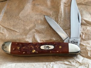 Case Peanut chestnut jigged bone