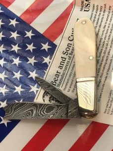 Bear & Son Special Build (#86) 2 Blade Barlow w/ Mammoth Ivory Handles +Damascus Blades -NOS Bear & Son Special Build (#86) 2 Blade Barlow w/ Mammoth Ivory Handles +Damascus Blades -NOS