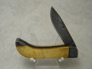 JPM Custom Made Damascus Blade and Bolsters Folding Knife 