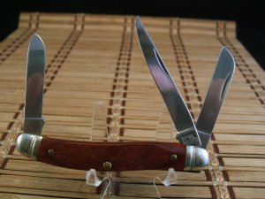 SCHRADE+ USA LIMITED EDITION WALNUT MINT TRIPLE BLADE STOCKMAN RARE FOLDING POCKET KNIFE