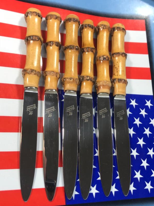 Vint JA Henckels Friodur -6 Knife Set -Great Bamboo Handles -Solingen Germany -Solid Kitchen Knives Vint JA Henckels Friodur -6 Knife Set -Great Bamboo Handles -Solingen Germany -Solid Kitchen Knives
