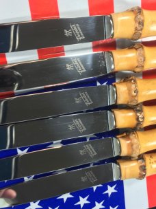 Vint JA Henckels Friodur -6 Knife Set -Great Bamboo Handles -Solingen Germany -Solid Kitchen Knives Vint JA Henckels Friodur -6 Knife Set -Great Bamboo Handles -Solingen Germany -Solid Kitchen Knives
