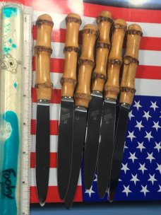 Vint JA Henckels Friodur -6 Knife Set -Great Bamboo Handles -Solingen Germany -Solid Kitchen Knives Vint JA Henckels Friodur -6 Knife Set -Great Bamboo Handles -Solingen Germany -Solid Kitchen Knives