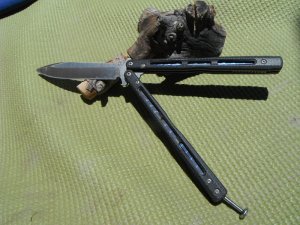 Benchmade 51 Morpho Balisong Butterfly Knife 4.25" Satin D2 Plain Blade, G10 Handles