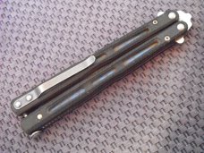 Benchmade 51 Morpho Balisong Butterfly Knife 4.25" Satin D2 Plain Blade, G10 Handles