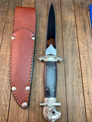 Tak Fukuta Made Will and Finck Double Edged Dagger With Sheath.